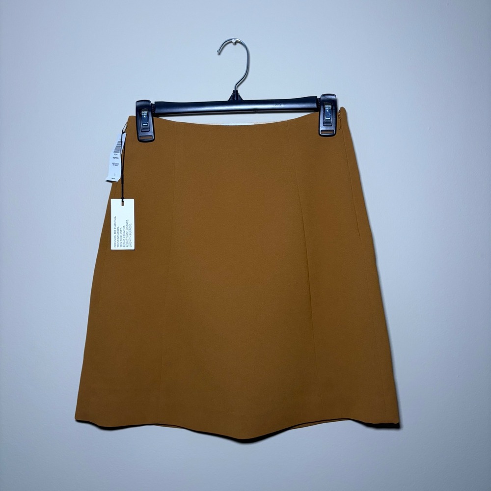 BABATON Camel Brown A Line Mini Skirt Size 2